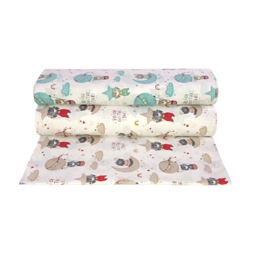Pat + Saltea + Lenjerie cu 6 bucati Perne Lungi protectii laterale patut, cearșaf, păturică și pernuta personalizata Deseda Ursi zburători