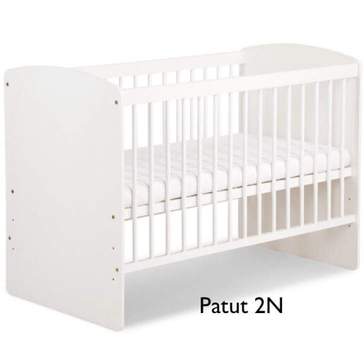 Pat + saltea + Lenjerie de pat cu 4 apărători matlasate Bicolore + lenjerie cu fundițe+ baldachin cu suport și inimioara Roz - alb