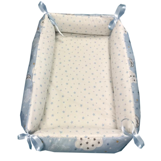 Reductor Bebe Bed Nest cu paturica si pernuta antiplagiocefalie Deseda Norisori cu luna albastra 