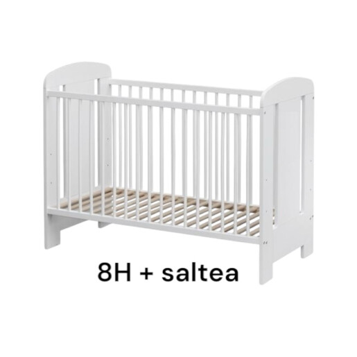 Pătuț bebe + saltea + Lenjerie pătuț bebeluși din Catifea Verde smarald cu apărători matlasate, cearșaf, păturică și pernuta din catifea PREMIUM
