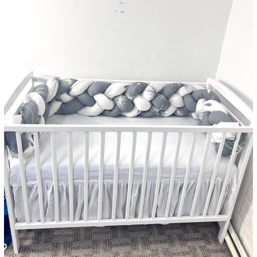 OTL Apărătoare laterala pătuț bebe bumper împletită în 4 din bumbac, 240 cm Deseda Fantezie