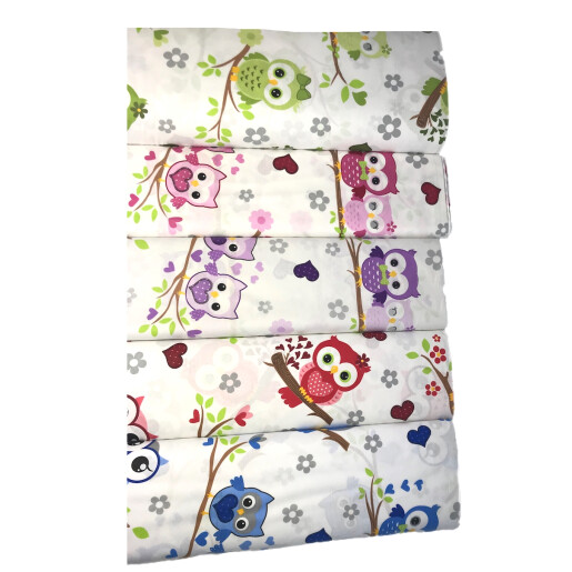 Lenjerie de pat cu aparatori pufoase Bufnite + lenjerie pat matrimonial Momente Deseda