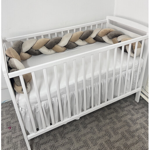 OTL Cuib transformabil cu laterala împletită Deseda Catifea Mix Gri - ivory