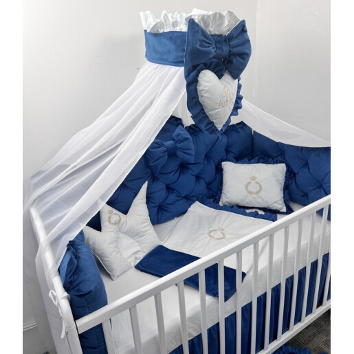 Pătuț bebe + saltea + Lenjerie pătuț bebeluși din Catifea ALEGE CULOAREA cu  baldachin și apărători matlasate, cearșaf, păturică și pernuta din catifea 