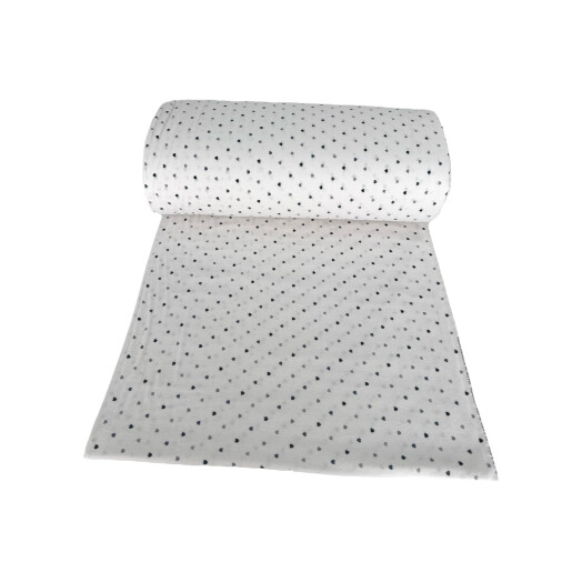 Cearsaf de pat din finet - flanel de iarna, cu elastic roata, Inimioare mici gri pe alb
