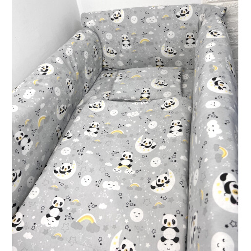 Lenjerie de pat Maxi Deseda Ursi panda pe gri