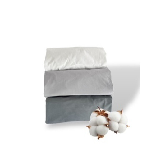 Set 3 cearșafuri patut, cu elastic roata, marime la alegere Mix Gri - alb