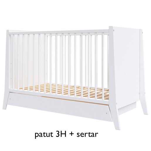 Pat + saltea + Lenjerie de pat cu Coroniță catifea + apărătoare din catifea împletită in 4, Velvet Gri