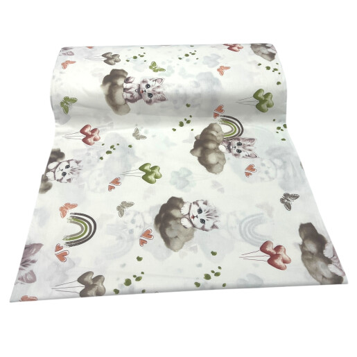 Cearsaf de pat cu elastic roata, Deseda Pisici dragalase