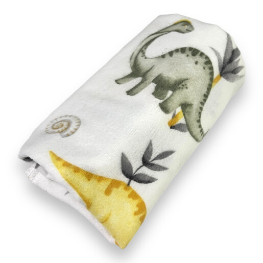 Cearsaf de pat bebeluși din Finet - flanel de iarna, Deseda Dinozauri gri