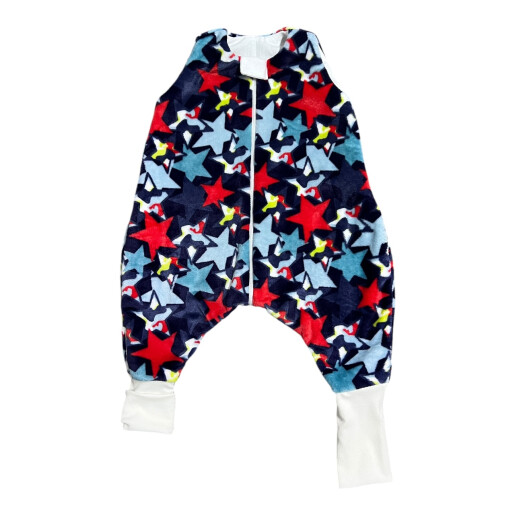 Sac de dormit de iarna, cu picioare din cocolino Deseda Steluțe pe bleumarin