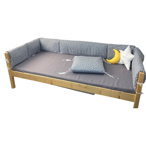 OTL Aparatori tip Maxi pt patut Montessori Stelute pe fond gri ptr pat 160x80 cm