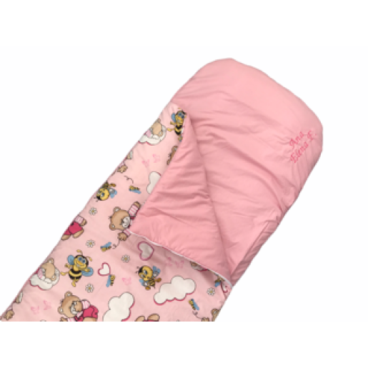 Sac de dormit buzunar de iarna Deseda Ursi cu albine pe roz