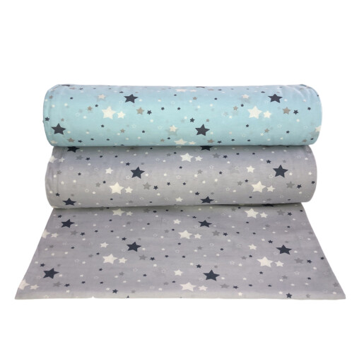 Cearsaf de pat cu elastic roata, Steluțe gri pe gri/ Steluțe gri pe albastru