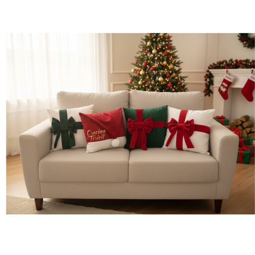 Perna decorativa din catifea, model Cadou