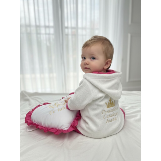 Halat capot de baie bebeluși Personalizat, din frotir de bumbac Deseda