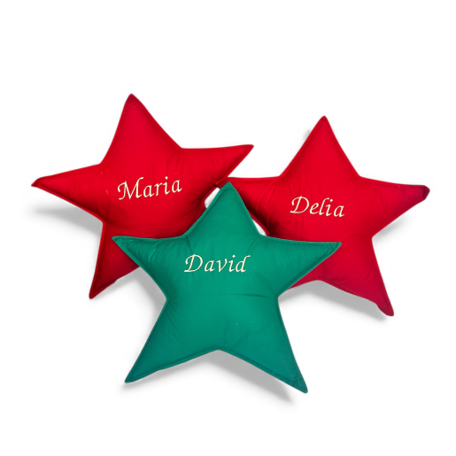 Perna decorativa cu margini, Personalizata Stea colorata cu nume