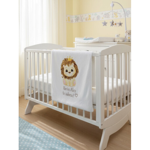 Paturica dubla de iarna, personalizata, imprimată Regele Leu