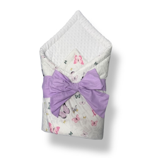 OTL 2 in 1 Port bebe 100x100 cm si plapumioara bebelusi Fluturasi gri-lila