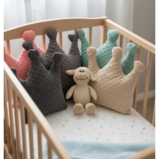 Perna decorativa ptr copii Personalizata Coronita din plush Mincky colorat Deseda