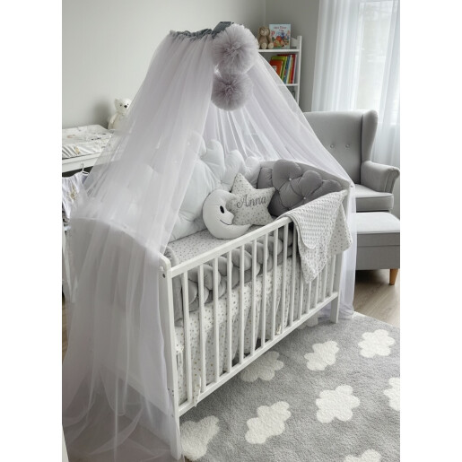 Lenjerie de pat din CATIFEA cu apărătoare împletită Deseda Norul de catifea Alb