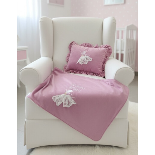 Set Paturica Personalizata din catifea cu pernuta asortata Deseda Balerina