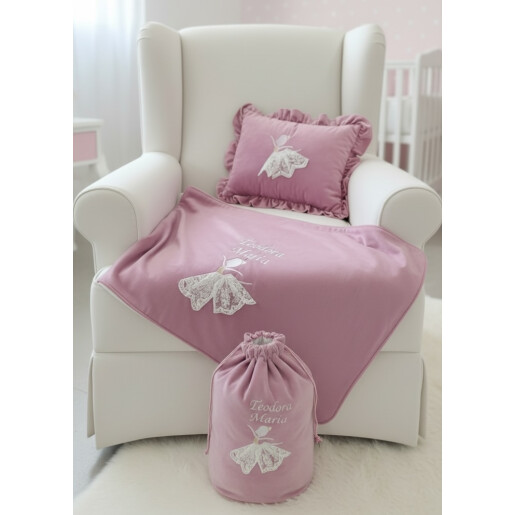 Set Paturica Personalizata din catifea cu pernuta asortata Deseda Balerina