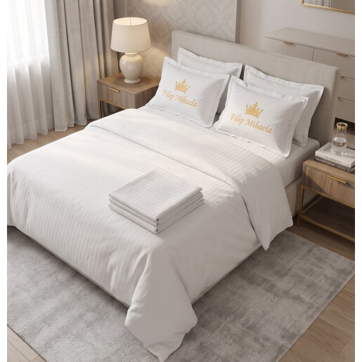 Lenjerie de pat 2 persoane Personalizata Damasc LUX by Deseda Royal