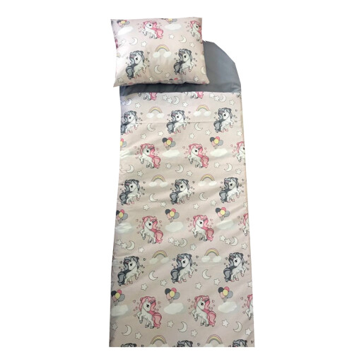 Sac de dormit buzunar de iarna 4-9 ani ani Deseda Unicorni cu gri