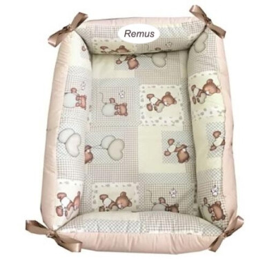 Reductor Personalizat Bebe Bed Nest Deseda Ursuleti bej in carouri