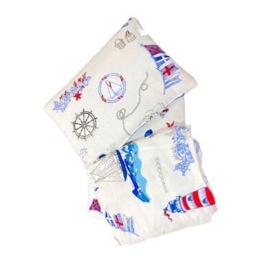 Set din finet paturica bebe cu cearsaf si pernuta pt pat Farul
