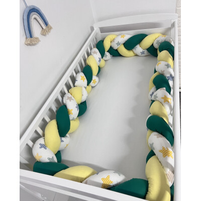 OTL Set 2 buc Apărătoare împletită 180 cm Steluțe galben verde