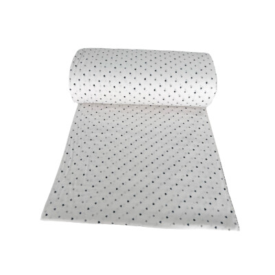 Cearsaf de pat din finet - flanel de iarna, cu elastic roata, Inimioare mici gri pe alb