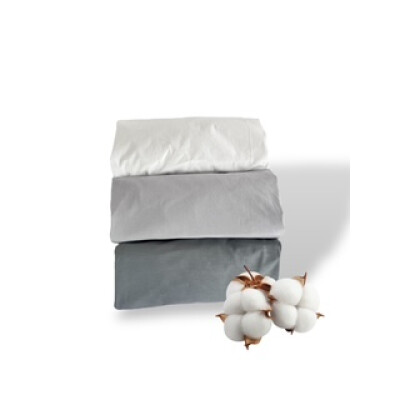 Set 3 cearșafuri patut, cu elastic roata, marime la alegere Mix Gri - alb