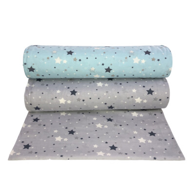 Bumbac satinat Ranforce Steluțe gri pe gri/ Steluțe gri pe albastru