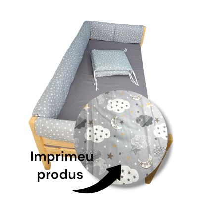 OTL Aparatori tip Maxi pt patut Montessori Norisori cu luna gri pat 140x200 cm 
