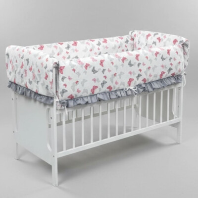 Aparatori Maxi cu Volanas Deseda Fluturași roz - gri pe alb