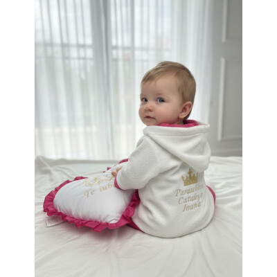 Halat capot de baie bebeluși Personalizat, din frotir de bumbac Deseda