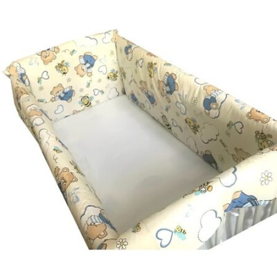 Aparatori laterale protectii pat 120x60 cm Deseda Maxi Ursi cu albine pe crem