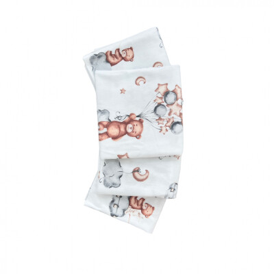 Set 4 scutece finet Deseda 70x70cm Deseda Ursi pe nori