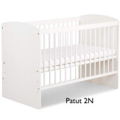 Patut + saltea + Lenjerie de pat cu apărătoare împletită în 4 Roz somon- alb + pernuțe personalizate Deseda