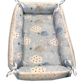 Reductor Bebe Bed Nest cu paturica si pernuta antiplagiocefalie Deseda Norisori cu luna albastra 
