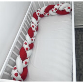 Apărătoare laterala pat bumper împletită 180 cm Deseda Căpșuni dulci