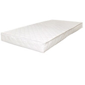 Pat + saltea + Lenjerie de pat cu apărători matlasate Coronita printesei Baby blue + baldachin cu pompoane și suport