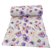 Lenjerie de pat din bumbac satinat 3D, pt 2 persoane Deseda Flori lila