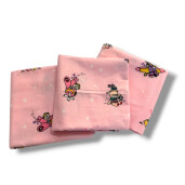 Set 3 scutece finet Deseda 70x70cm Deseda Ursi pe roz