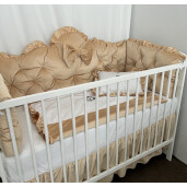 Pătuț bebe + saltea + Lenjerie pătuț bebeluși din Catifea ALEGE CULOAREA cu  baldachin și apărători matlasate, cearșaf, păturică și pernuta din catifea 