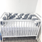OTL Apărătoare laterala pătuț bebe bumper împletită în 4 din bumbac, 240 cm Deseda Fantezie