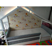 OTL Aparatori tip Maxi pt patut Montessori Stelute pe fond gri ptr pat 160x80 cm