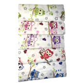 Lenjerie de pat cu aparatori pufoase Bufnite + lenjerie pat matrimonial Momente Deseda